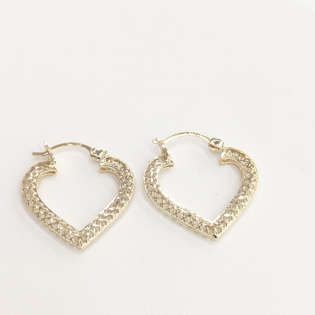 10kt Real Gold Heart Hoop Earring
